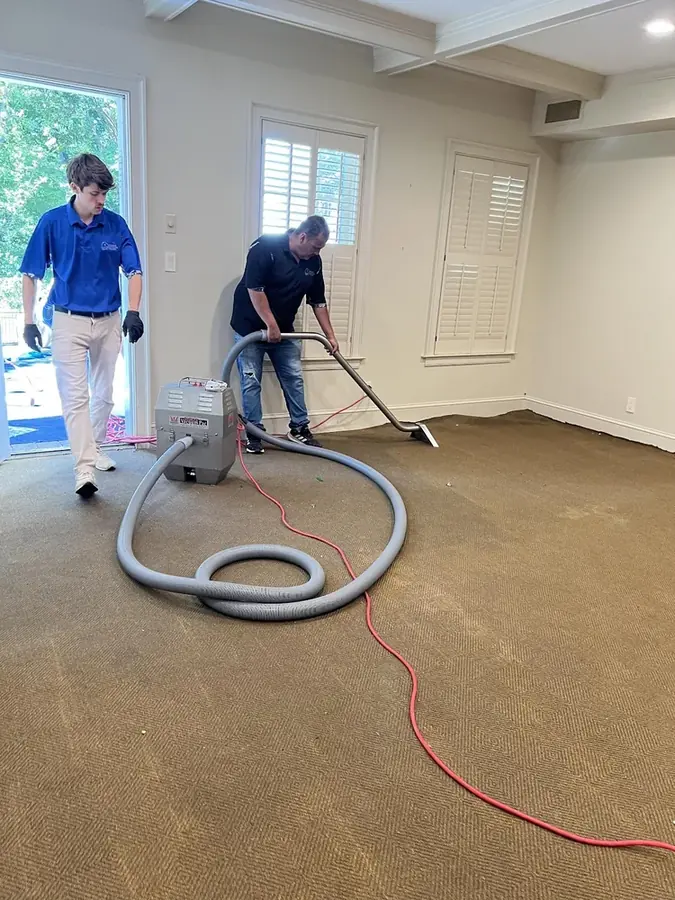 ZW2 Restoration crew extracting water from a High Point, NC home