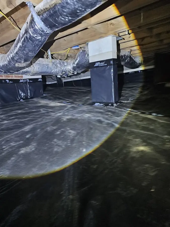 Moisture mapped in a dried-out crawl space