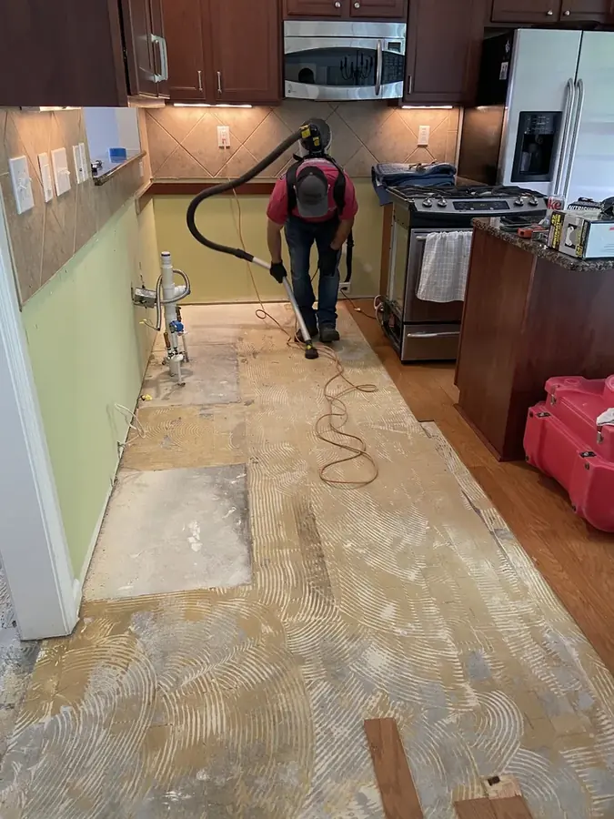 Appliance supply line leak flooding a High Point, NC laundry room