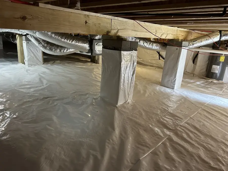 Crawl space water damage under a High Point, NC home