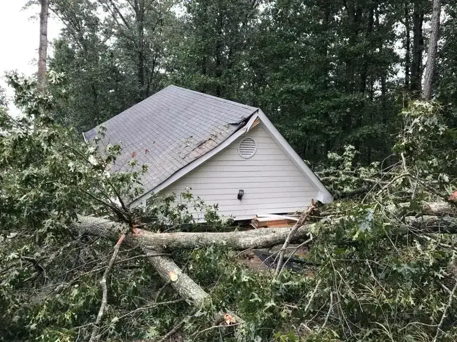 Roof storm damage on a High Point, NC home