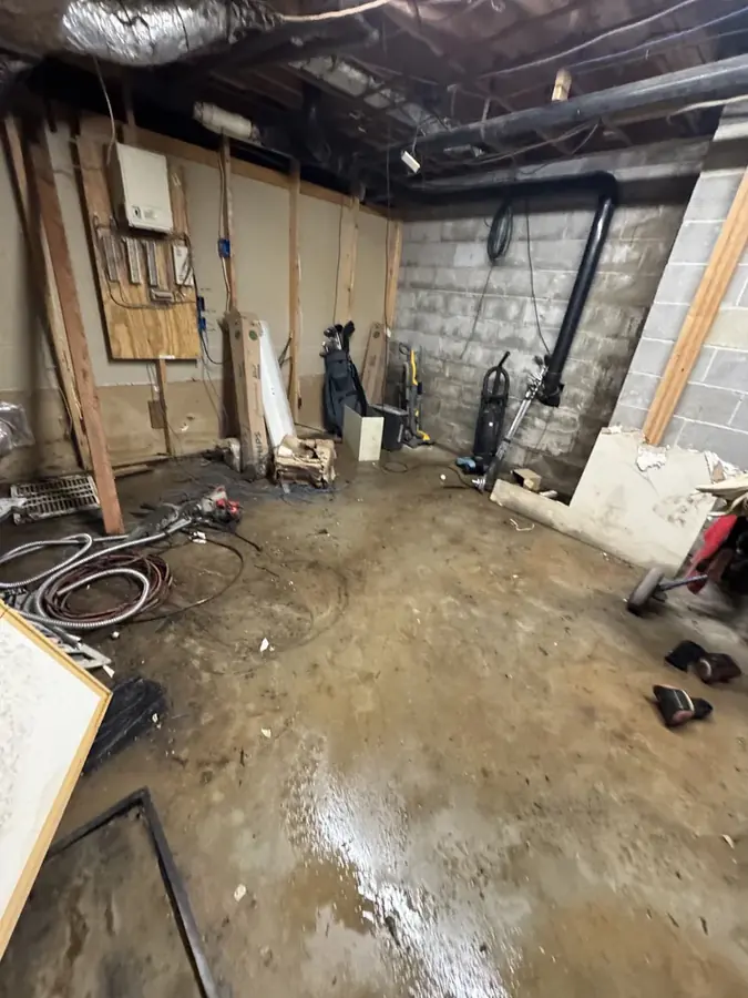 Sewage backup cleanup in a High Point, NC basement